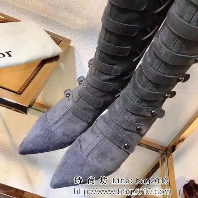 DIOR迪奧 Cruise Clollection 系列 絨裏真皮大底 14寸長款靴 QZS1375